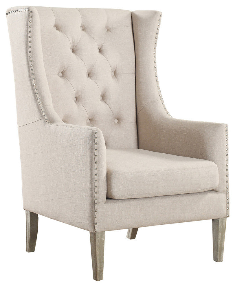 Executive Traditional Accent Arm Chair, Natural Finish