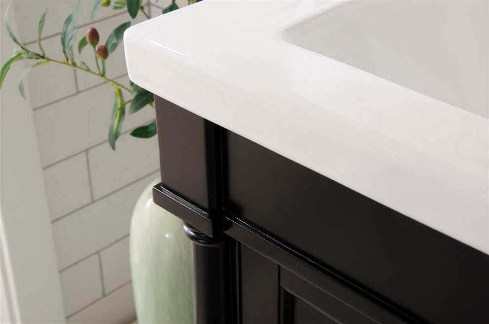 Legion Furniture Evarly Single-Sink Vanity, Espresso, 24"