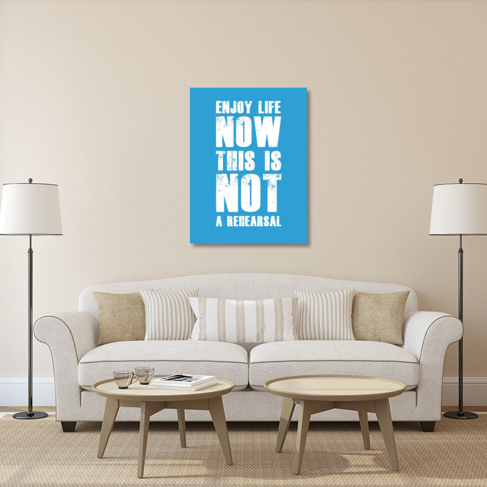 "Enjoy Life Now Poster  Blue" Fine Art Print