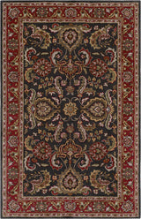 Middleton Traditional Bright Red, Charcoal Area Rug, 2'x3'