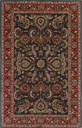 Middleton Traditional Bright Red, Charcoal Area Rug, 2'x3'