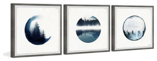 Forest Mountain Reflection Triptych, 72"x24"
