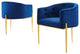 Tufted Accent Chair, Set of 2, Velvet, Metal, Blue Navy, Modern, Lounge