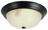 Trans Globe Frosted Leaf 13" Flush Mount in Bronze