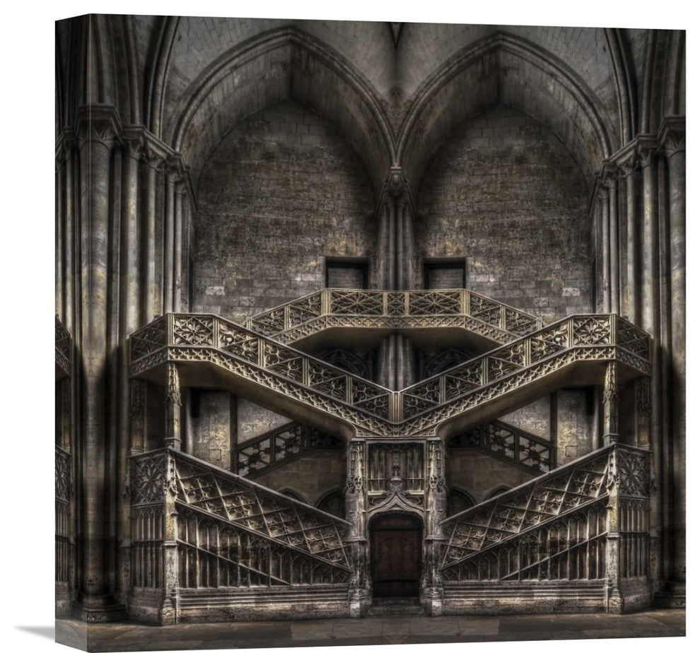 "Tribute To Escher" Stretched Canvas Giclee by Jacek Stefan, 15x16"