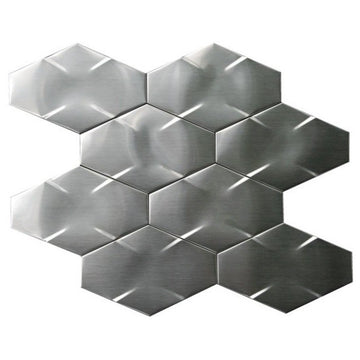 Odyssey Stainless Steel 3D Interlocking Hexagon Mosaic, Sample