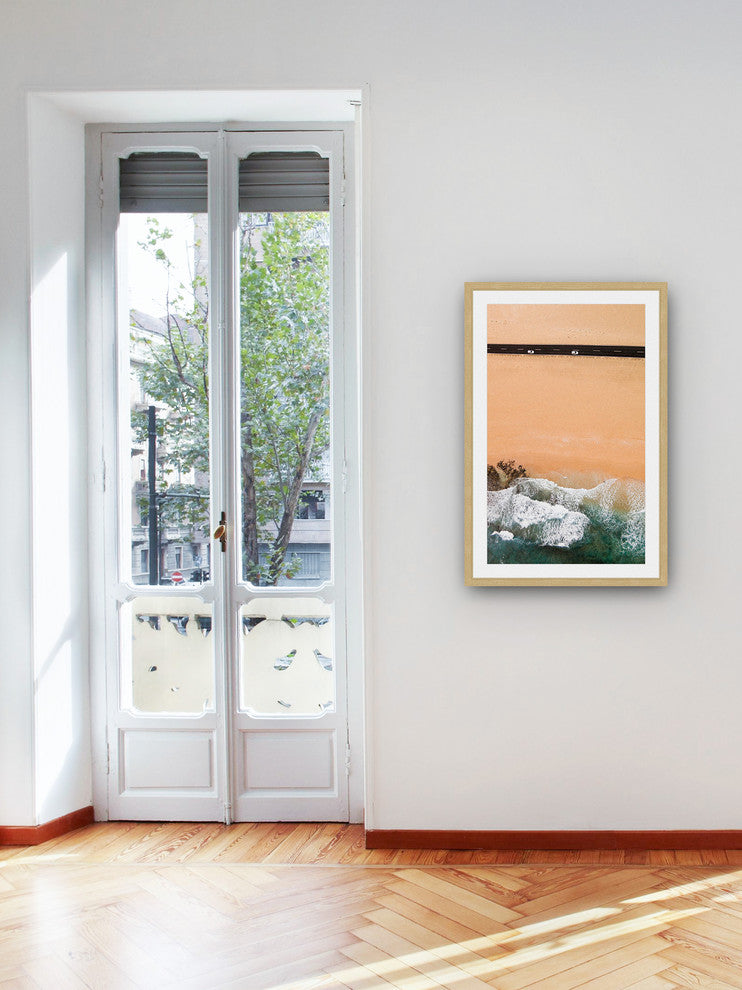 "Driving Along The Beach" Framed Print by Karolis Janulis