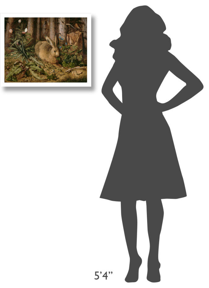 "A Hare in the Forest" Digital Paper Print by Hans Hoffmann, 22"x18"