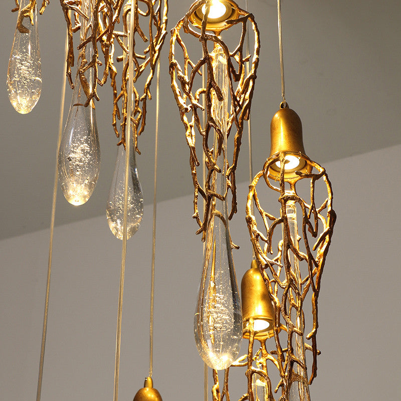 MIRODEMIÂ® Andora | Creative Crystal Chandelier with Clear Glass Drops, 1 Lights, Cool Light