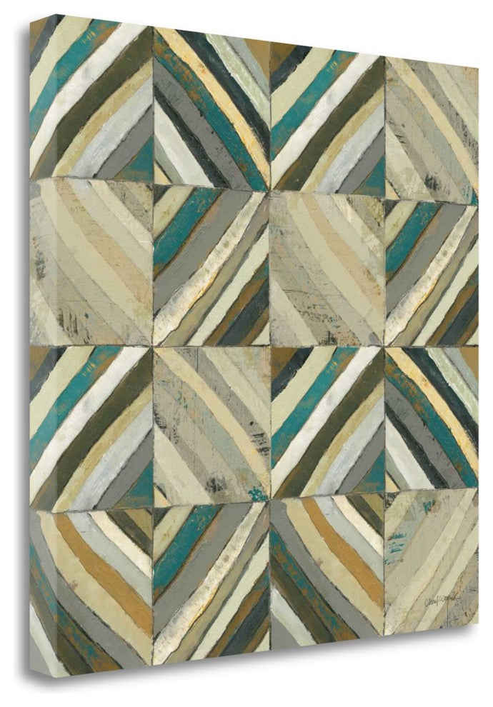 "The Center I Abstract Turquoise" By Cheryl Warrick, Gallery Wrap Canvas