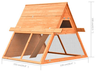 vidaXL Rabbit Hutch 2-Tier Bunny Cage with Pull Out Tray and Ramp Solid Wood