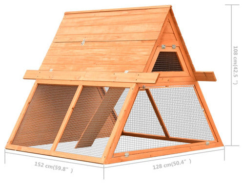 vidaXL Rabbit Hutch 2-Tier Bunny Cage with Pull Out Tray and Ramp Solid Wood