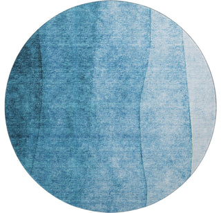 Premium Machine Washable Mayfield AMF625 Teal 8' x 8' Round Rug