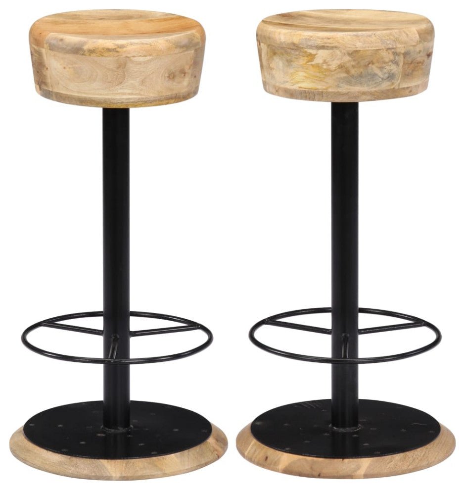 Vidaxl Bar Stools 2-Piece Solid Mango Wood