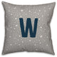 Monogram W Space Doodle 16x16 Spun Poly Pillow