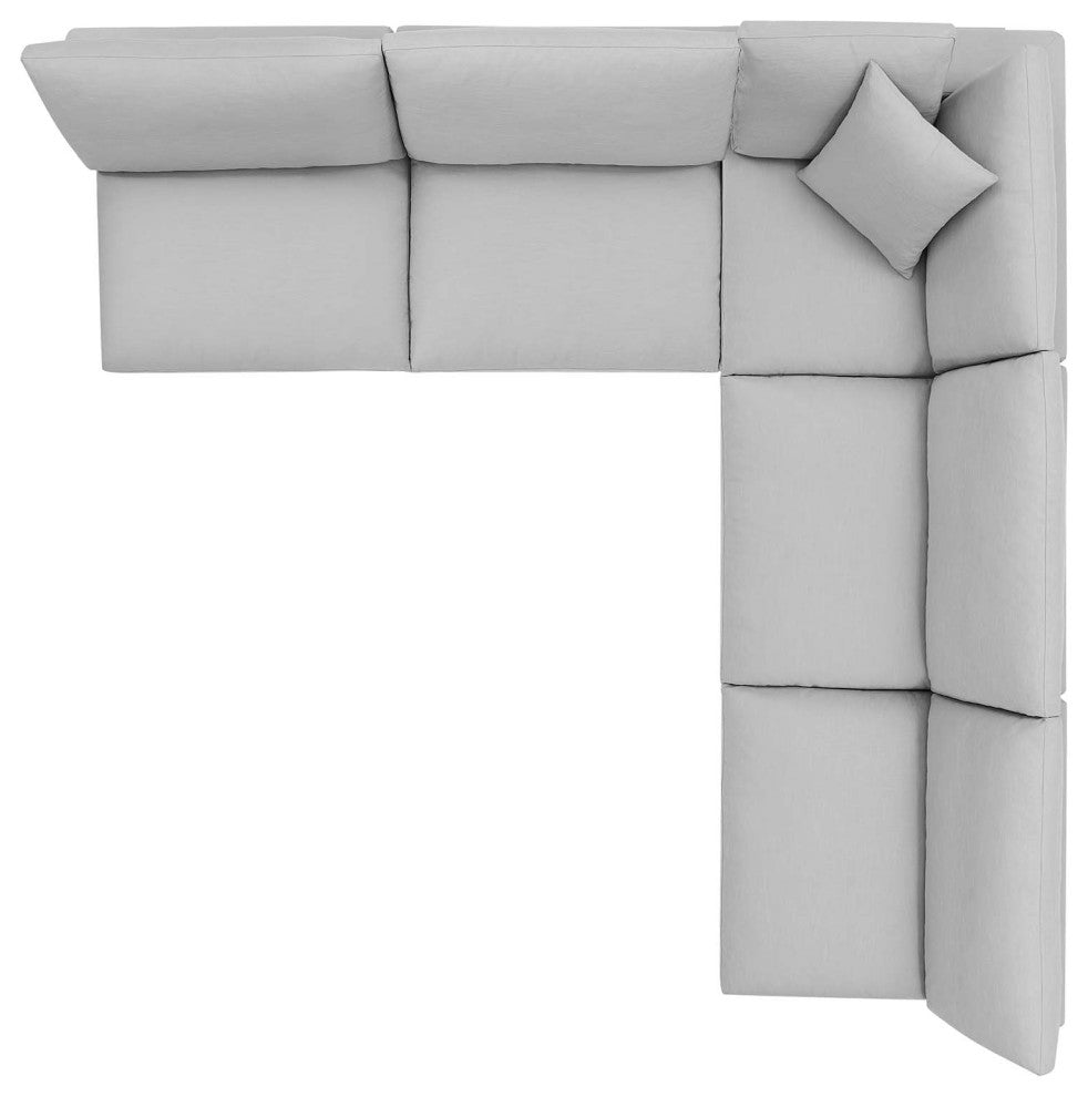 Modular Sectional Deep Sofa Set, Gray, Fabric, Modern, Lounge Hospitality