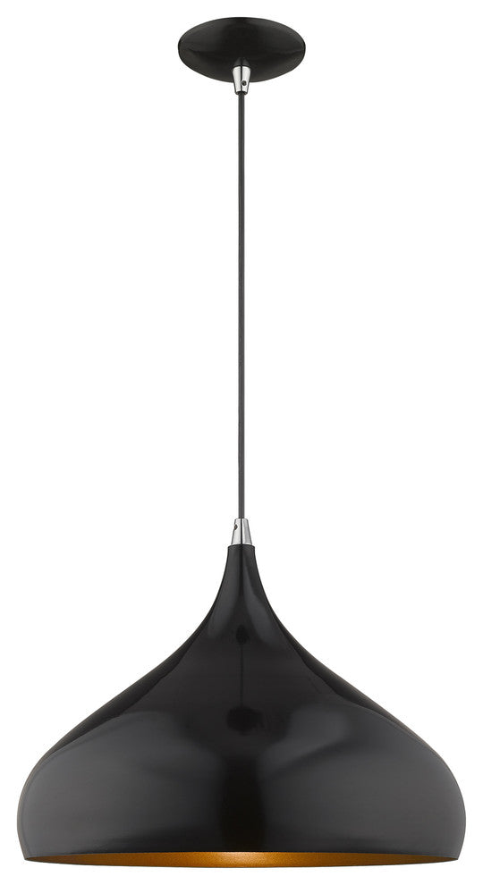Livex Lighting Shiny Black 1-Light Mini Pendant
