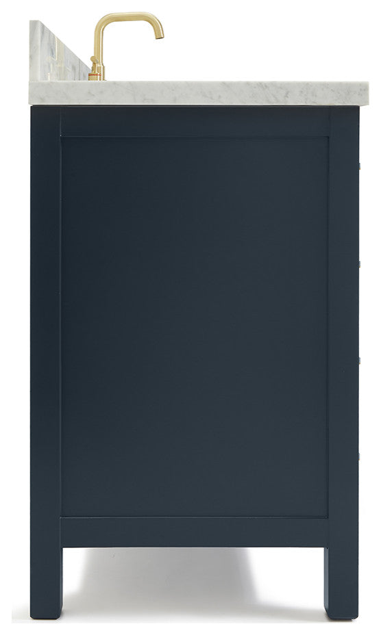 ARIEL Cambridge 49" Oval Sink Midnight Blue Vanity Carrara Top, No Mirror