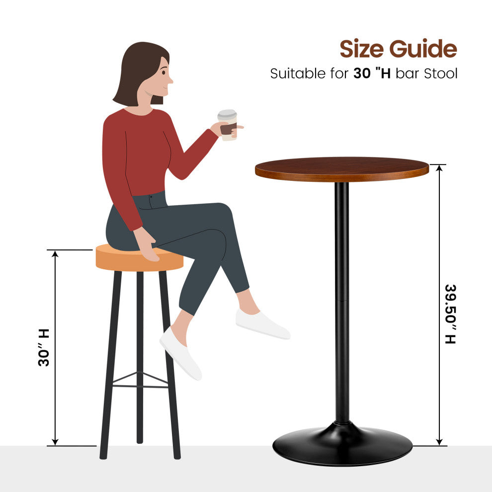 Set of 3 Pub Table Set, 1 Tabel and 2 Stools, Coffee
