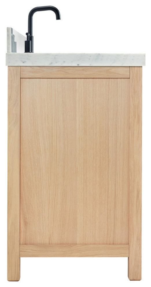 Cambridge 36" Single Bath Vanity With Italian Carrara Marble Top, Oak