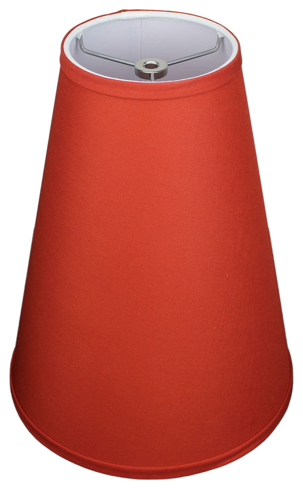 Fenchel Shades 5"x10"x13" Spider Attachment Empire Lamp Shade, Linen Paprika