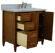 37" Single Vanity, Walnut Finish With Gray Granite