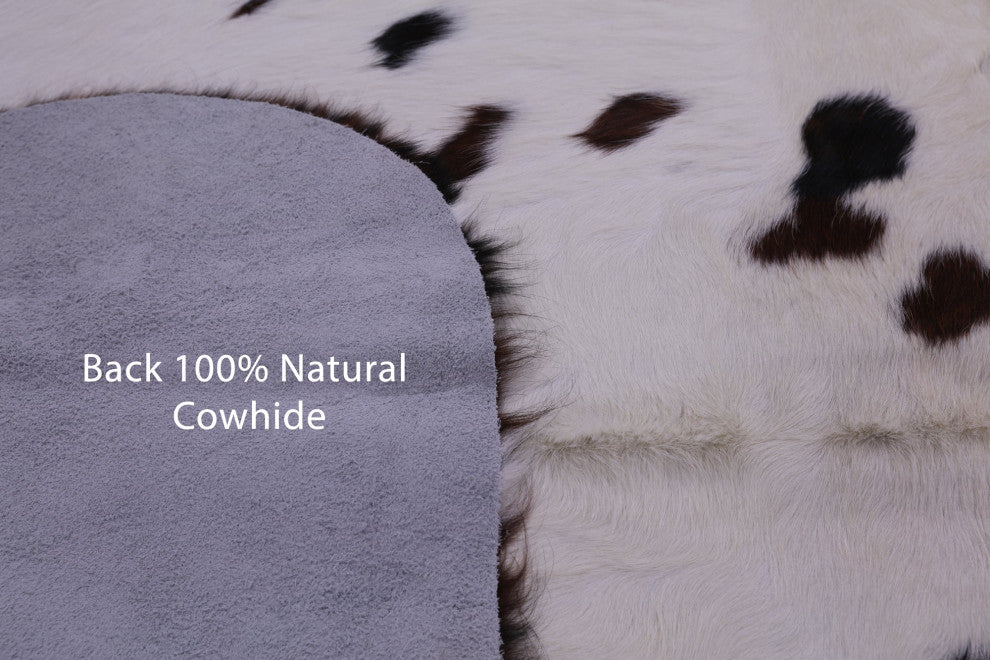 8' 2" X 7' 1" Tricolor Natural Cowhide Rug C2371