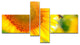 Beautiful Sunflowers Blooming, Large Animal Canvas Art Print, 60"x32", 4 panels