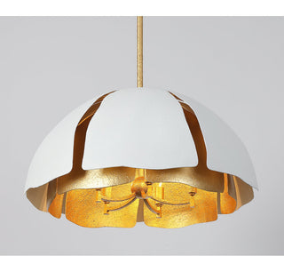 Brewster Pendant, Cavalier Gold With Royal White, 5-Light