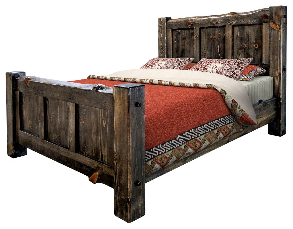 Big Sky Collection Live Edge Panel Bed, Twin, Jacobean Stain