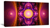 Pink Cryptical Fractal Design, Abstract Wall Art Canvas, 32x16