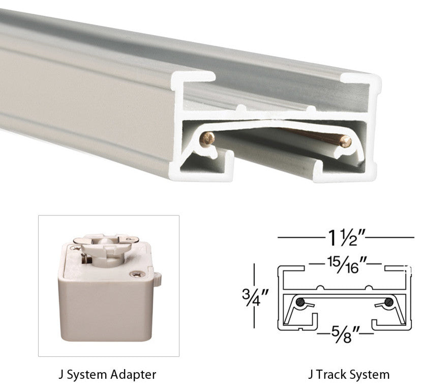 WAC Lighting J Track 6' Single Circuit 120V with 2 Endcaps in White