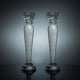 Premium 9" Crystal Candlestick (2-Piece Set) Large  Radiant Gems Inside Stem
