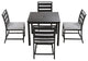 5-Piece Outdoor Steel Patio Dining Set with table and four chairs, Dark Brown
