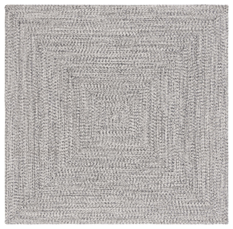 Safavieh Braided BRA201 Rug Machine-Washable, Grey/Ivory, 5' Square