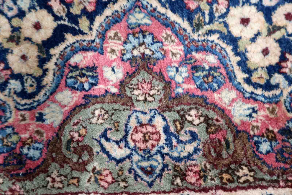 Handmade Antique Persian Kerman Rug 7.8'x10.4', 240cmx317cm 1930s