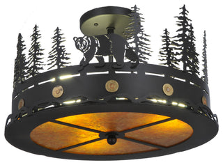 16 Wide Bear at Dusk Flushmount