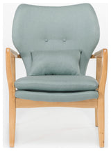 GDF Studio Kama Accent Armchair, Light Blue/Walnut