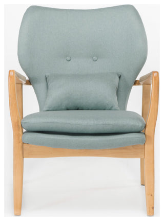 GDF Studio Kama Accent Armchair, Light Blue/Walnut