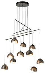 Brooklyn 10-Double Shade Mobile Pendant, Dark Smoke/Soft Gold, Standard