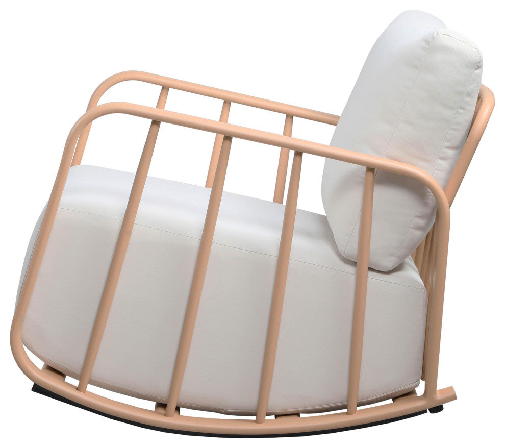 Violette Terracotta and Cream Outdoor Rocking Chair