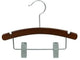 Walnut Wooden Baby Hanger With Clips 10", Set of 25