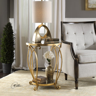 Uttermost Martella Round Gold Accent Table