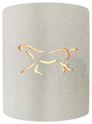 Sun Dagger Cylinder Wall Sconce, Open Top/Bottom, White Crackle, Standard