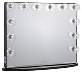 Hollywood Glow Plus 2.0 Vanity Mirror, Black, Frosted Led Globe Bulbs