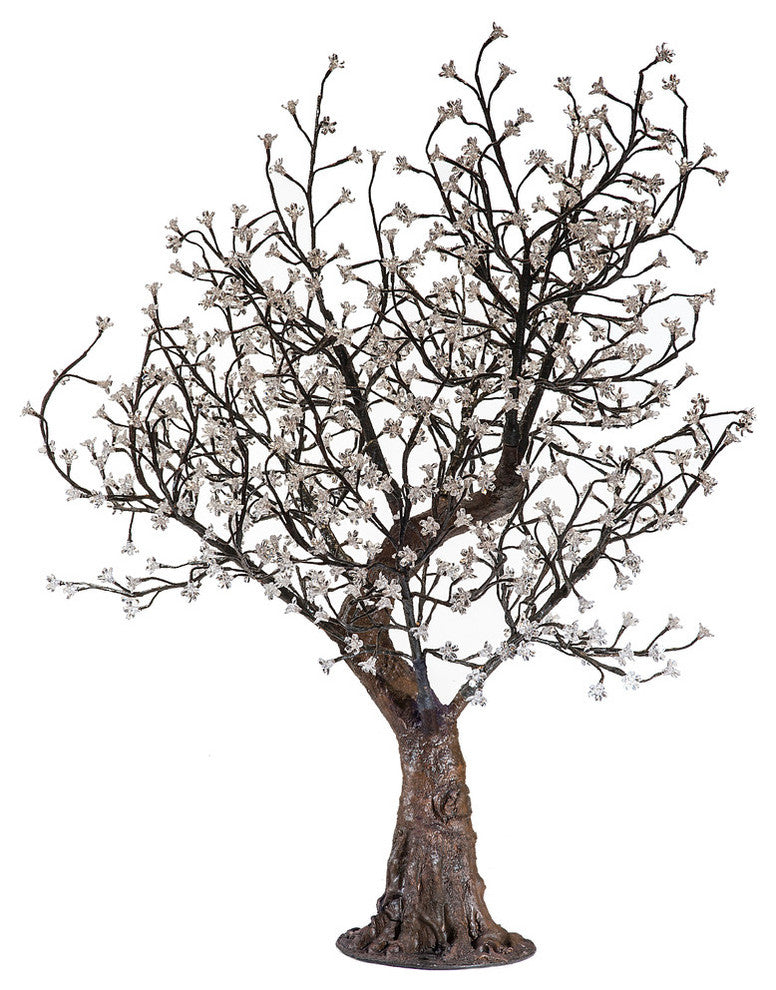 LED Green Cherry Blossom Tree, Warm White LED