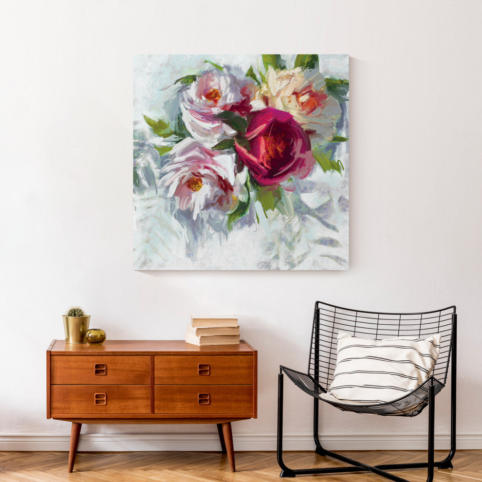 Pink And White Flowers 30x30 Canvas Wall Art