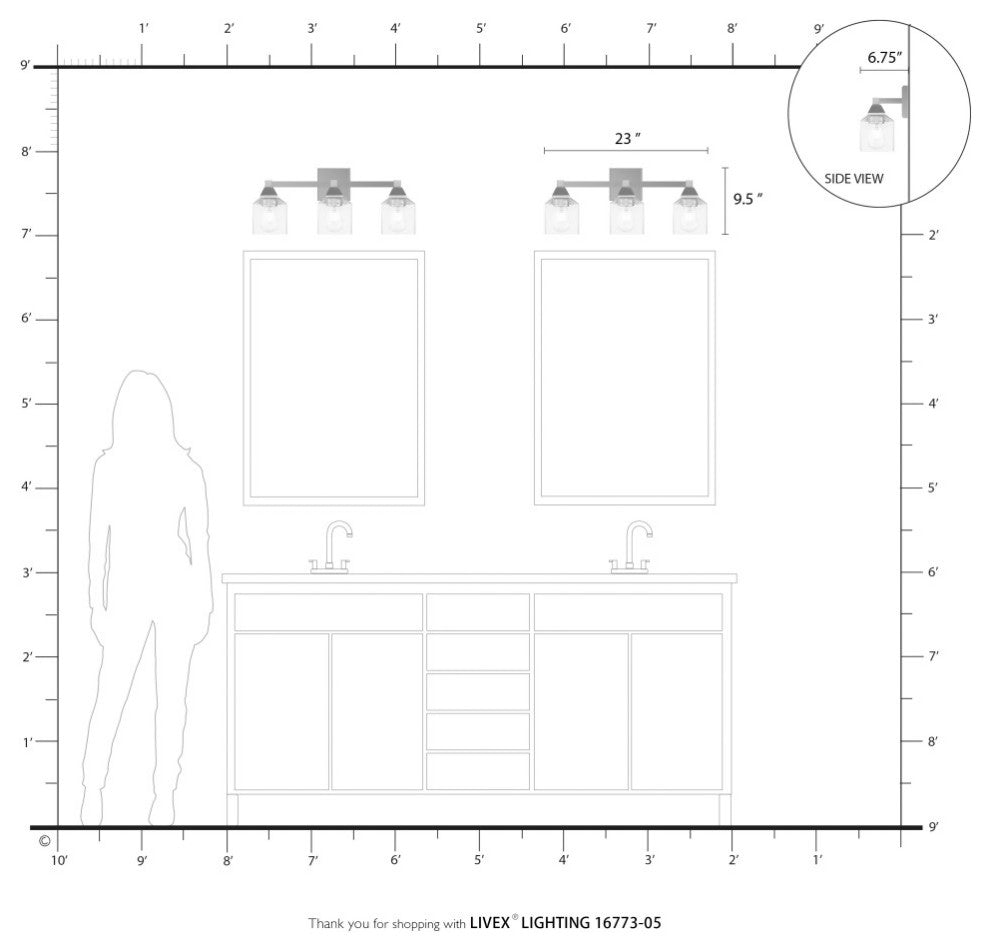 Aragon 3 Light Polished Chrome Vanity Sconce