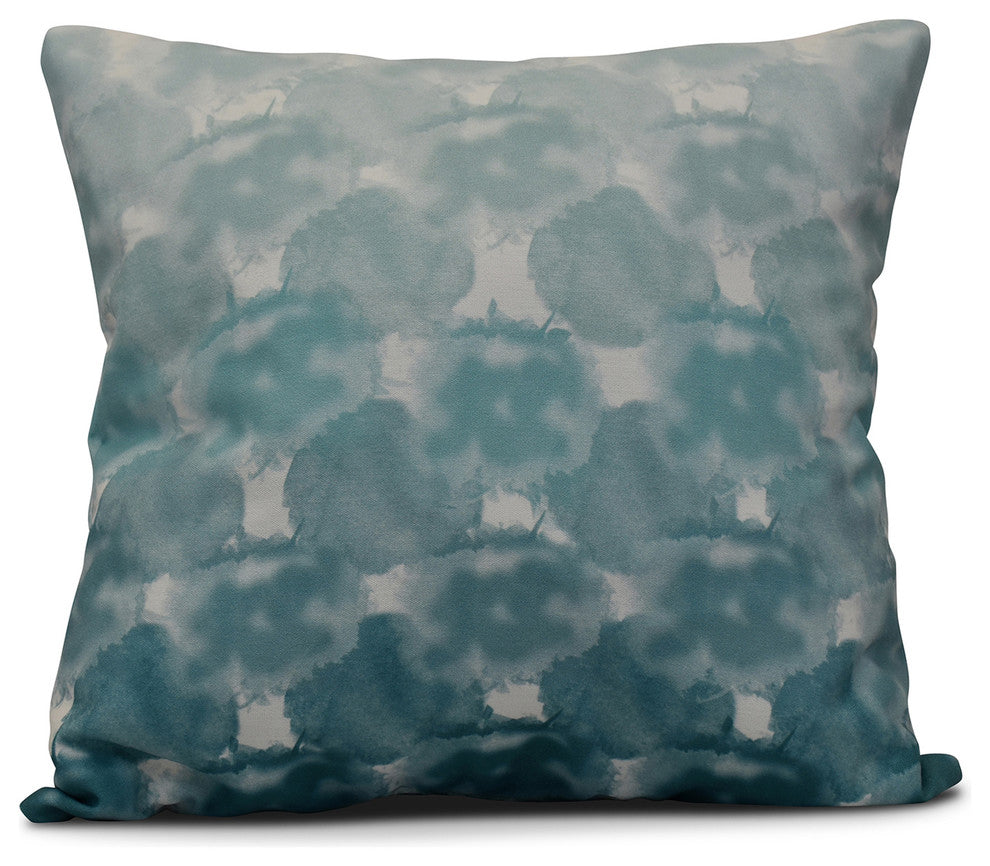 Beach Clouds, Geometric Print Pillow, Teal, 16"x16"