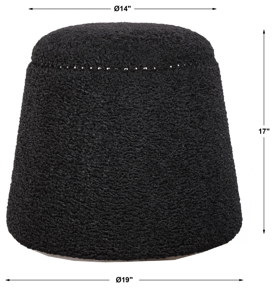 Uttermost Gumdrop Black Ottoman